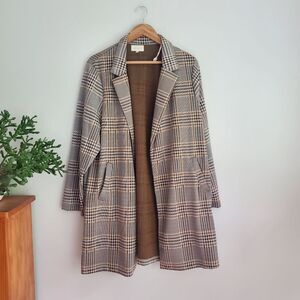 MELLODAY brown plaid light jacket size 1x